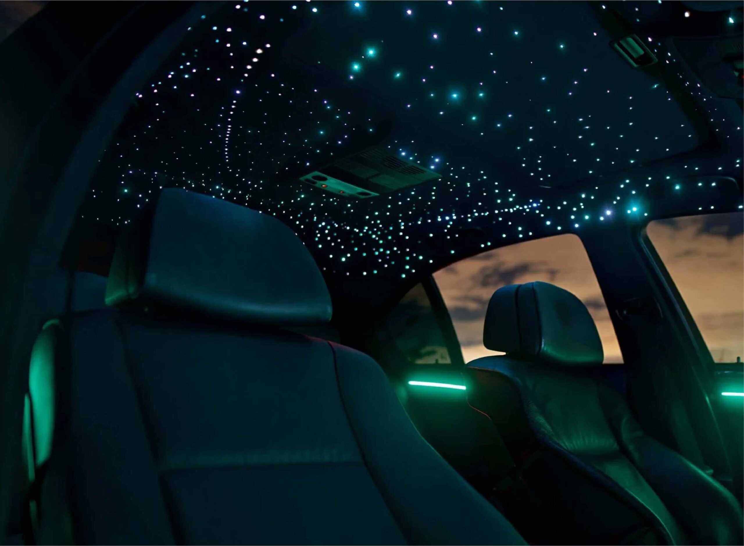 car ambient lighting, roof star lights, star lights, LED head lights, RGB lights, Atmosphere lighting
